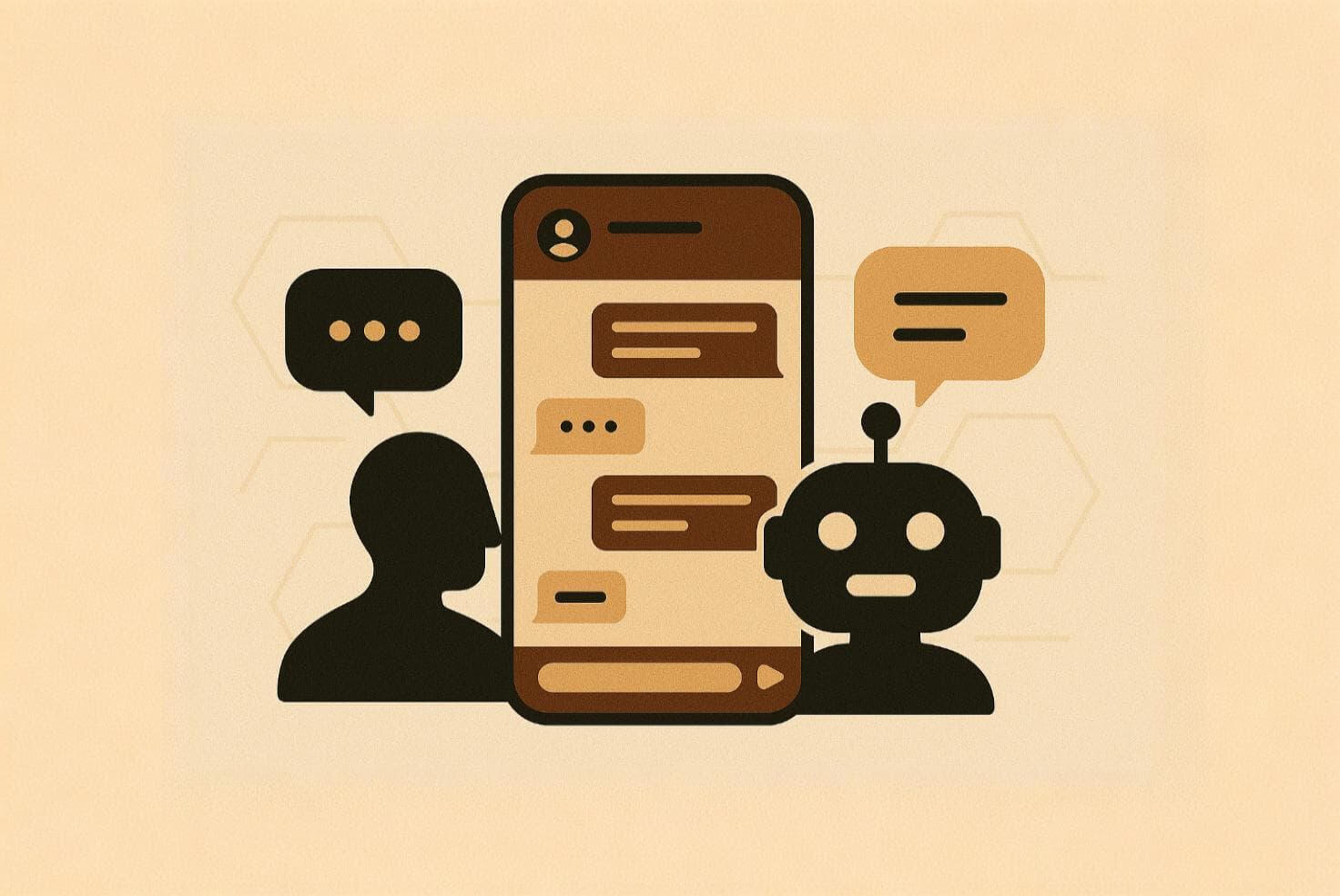 Bot conversacional con burbujas de diálogo representando automatización de respuestas con chatbots