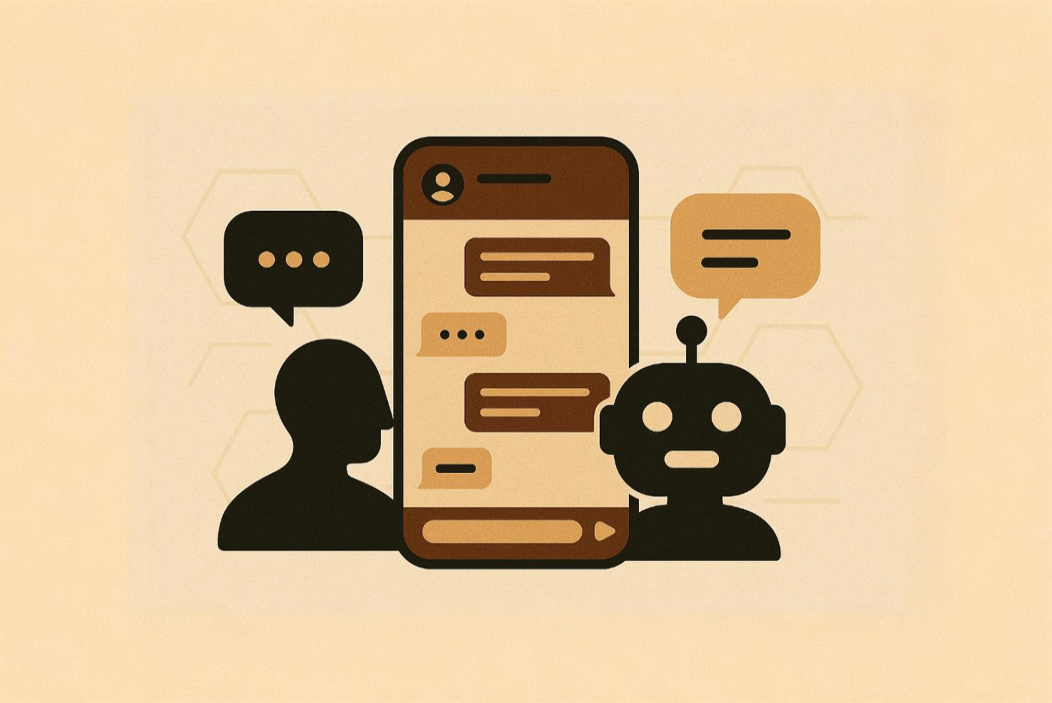 Bot conversacional con burbujas de diálogo representando automatización de respuestas con chatbots