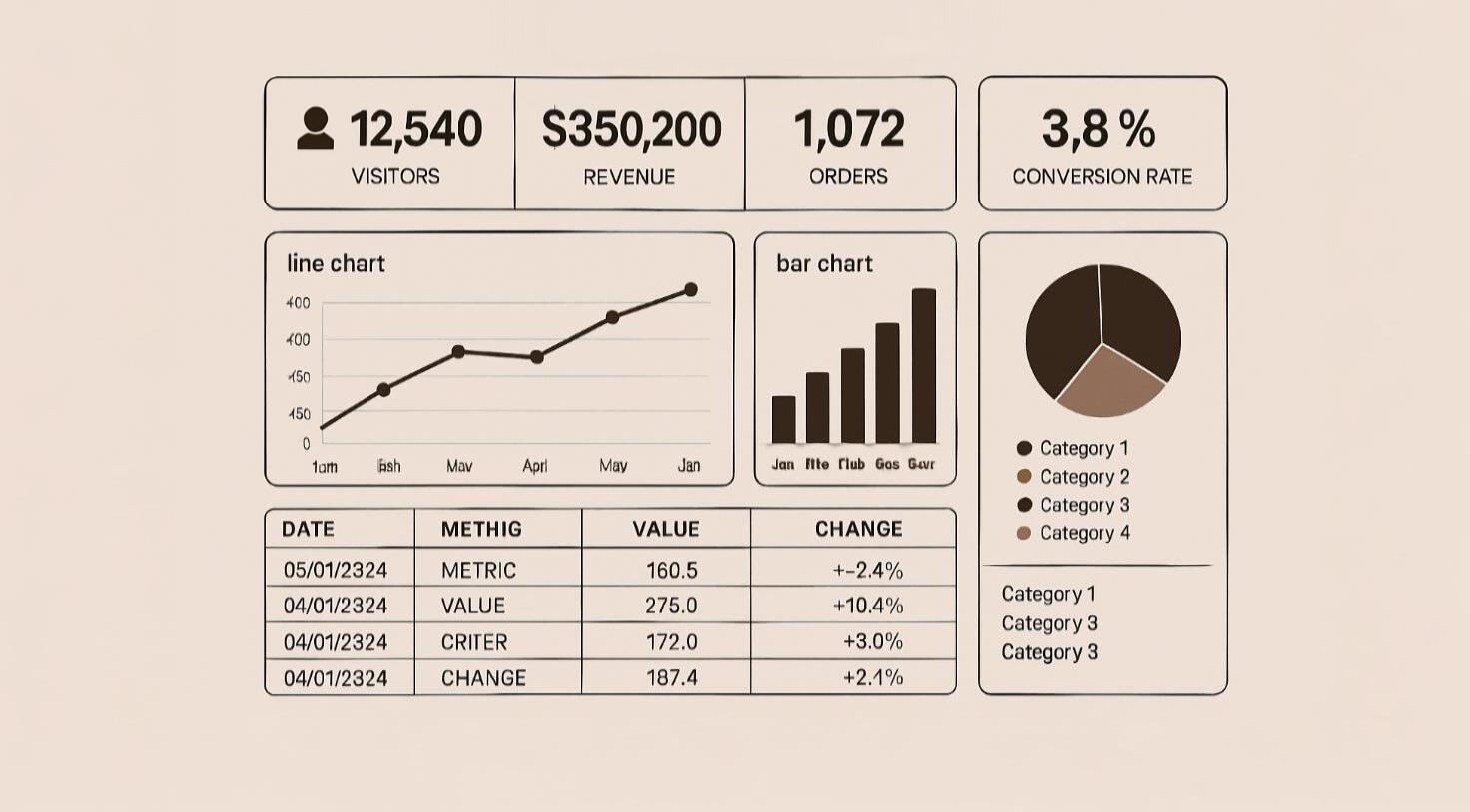 Reporte automatizado Dashboard con gráfico de reporte automatizado y métricas clave de procesos